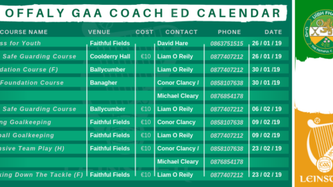 Coach Education Dates for Diary