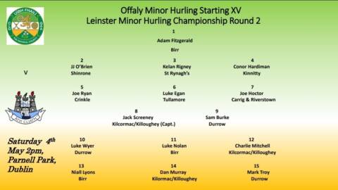 Offaly Minor Hurling Team to Play Dublin Announced