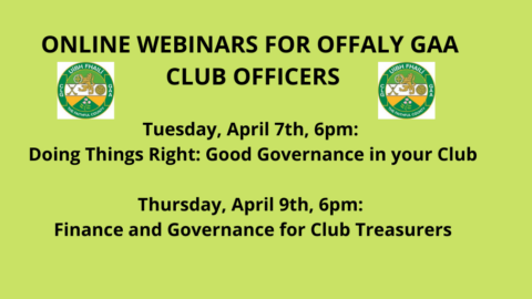 Online Webinars For Offaly GAA Club Officers