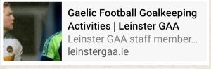 Gaelic Football Goalkeeping Activites