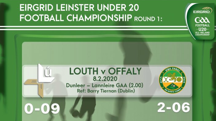 Two Goals For Courtney As Offaly U20s Beat Louth