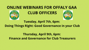 Online Webinars For Offaly GAA Club Officers