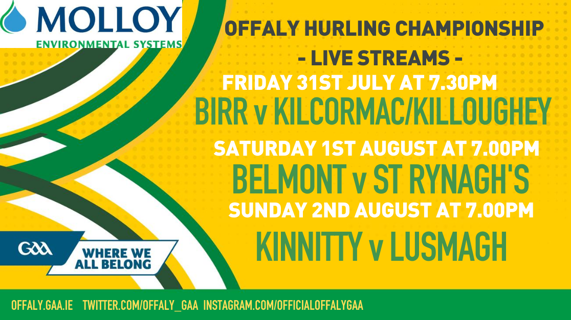 Offaly GAA To Show Three Hurling Games ‘Live’